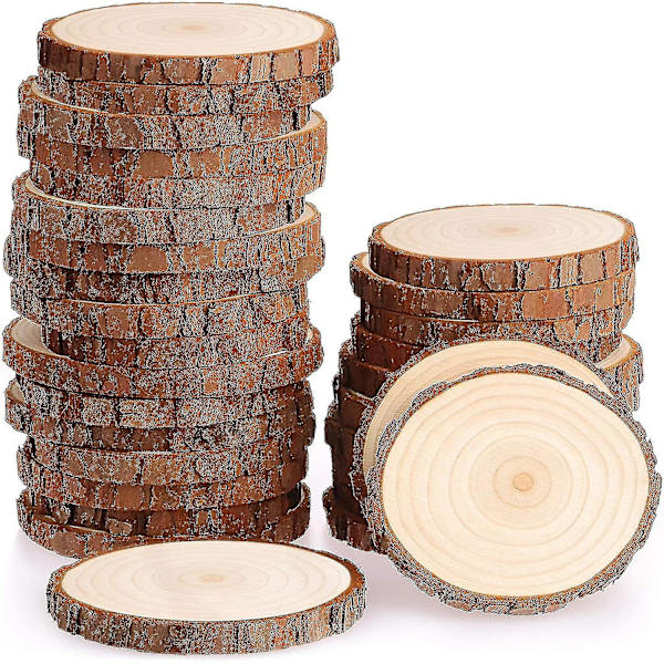 Puupalaset 30 kpl 7-8cm ilman reikää luonnollinen käsittelemätön puulogon pyöreät taiteelle lahjaksi