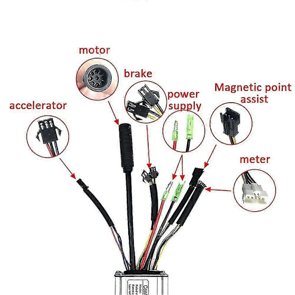 Elektrisk Cykel KT Controller 36V/48V 6 Rør KT-17A Kvadratbølge SM Stik Controller Cykeldele