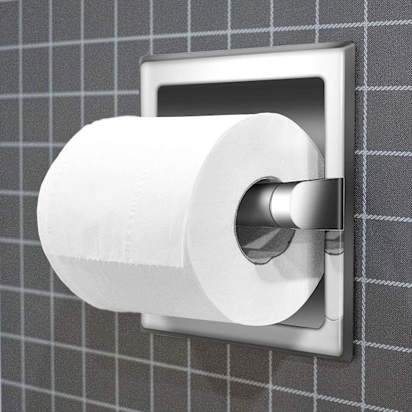 Kiillotettu kromi upotettu wc-paperiteline kylpyhuoneen seinäasennus upotettu wc-paperirullan pidike sisältää takakiinnityskulmat