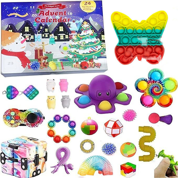 Christmas advent calendar gift pinch toy blind box kids 24 pieces