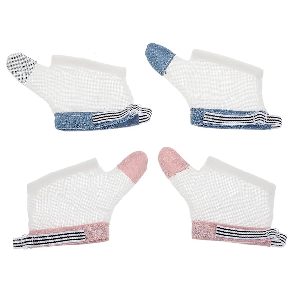 2 Par Stoppe Baby Tommelsuging Fingerbeskyttelse Ingen Riper Hansker Pustende Finger Tommelbeskytter,s