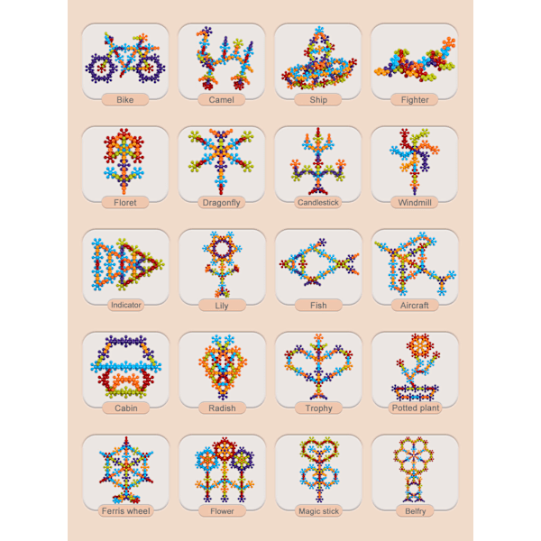 80 stk. Plommeblomst byggeklosser er egnet for 3-6 år gamle puslespill tidlig utdanning byggeklossleker 80PCS