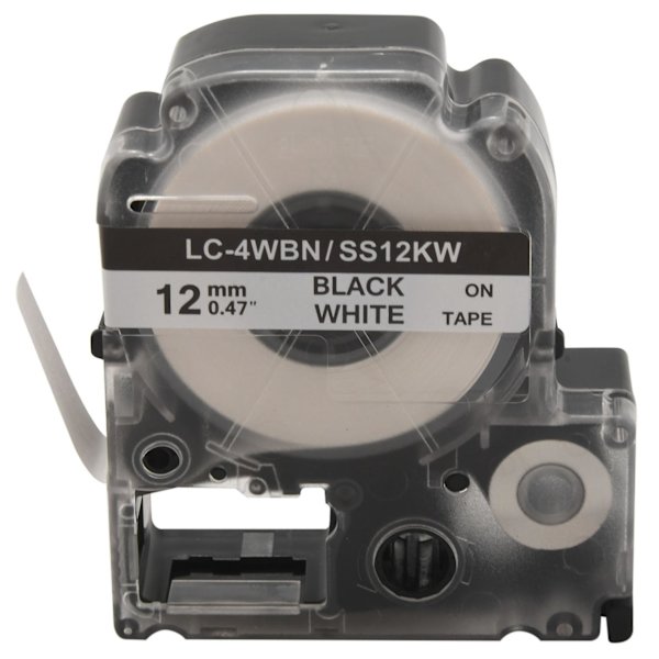 5 Pakke Udskiftningsbånd LK-4WBN LC-4WBN9(SS12KW) til Epson LabelWorks LW300 LW400 LW500 LW700 Sort på Hvid 1/2 Tomme X 26,2 Fod (12mm x 8M)