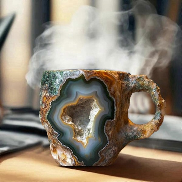 Elegant Lyxig Mineral Kristall Kaffe KOPP, Färgglad Kristall KOPP Genomskinlig Kaffe KOPP, för Hemmet Kontor