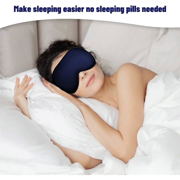 Sömnglasögon, Silkesögonmask för sömn med justerbar rem, Satin Blackout Sömnglasögon för män & kvinnor, Bekväm ögonbindel för natten