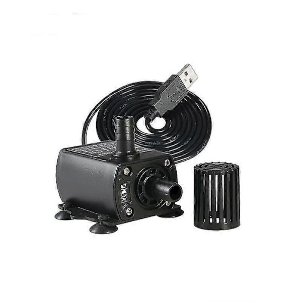 Damppumpe, liten fontene-pumpe, nedsenkbar pumpe (250L/H) for dammvannsfunksjoner