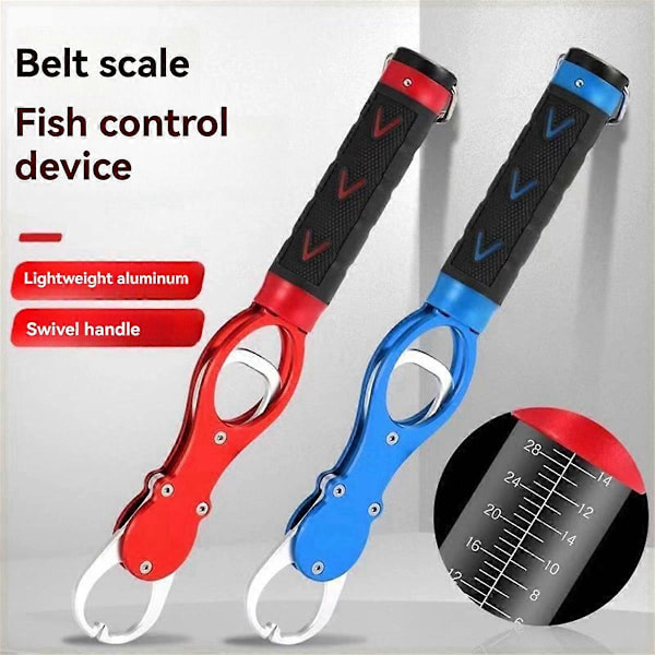 Bärbar Fiskkontrollenhet Fiskkontrollenhet Fiskfångsttång Krok Fiskkontrollenhet Set Röd + Pincett
