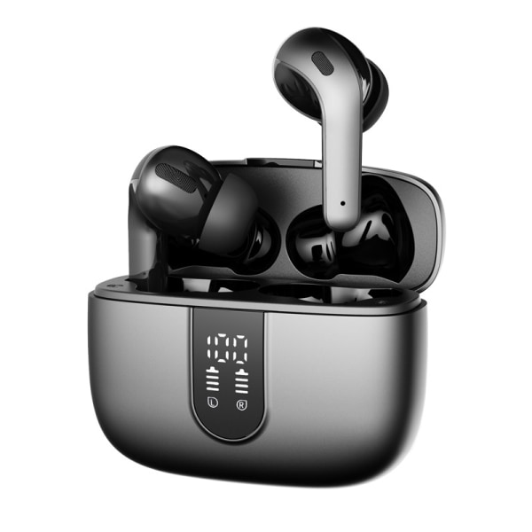 X08 trådløst Bluetooth-hodesett - 36 timers batterilevetid - 4 timers musikktid IPX5 vanntett nivå Fysisk støyreduksjon dark grey
