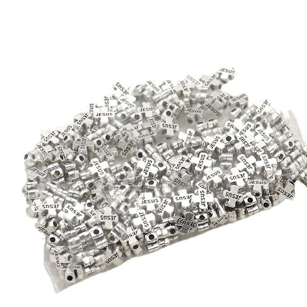 100 st Antik Silver Tiny Cross Spacer Pärlor för DIY Smyckestillverkning