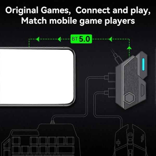 Gamepad Mobil til PUBG Controller Spil Tastatur Mus Konverter Bluetooth til IOS Android Spil Adapter, Mix SE Sæt