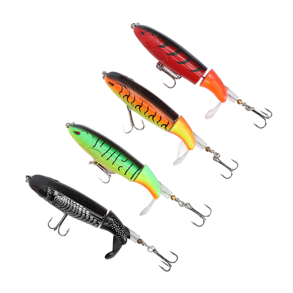 4 PCS 13g Pencil Floating Lure Propeller Structure Realistic Lure Propeller Water Surface Tractor for Fishing