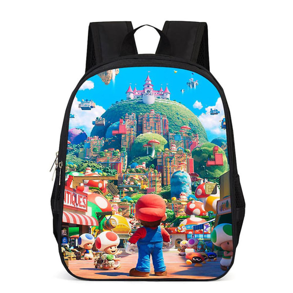 Børne Super Mario Print Rygsæk Skoletaske med stor kapacitet A