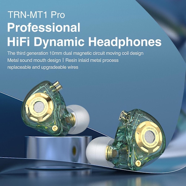 TRN MT1 Pro Trådbundna Hörlurar Över Örat HiFi Bas Dynamisk 3.5mm Sport Hörlurar Löpning Hörlurar med Mikrofon för Mobiltelefon_da