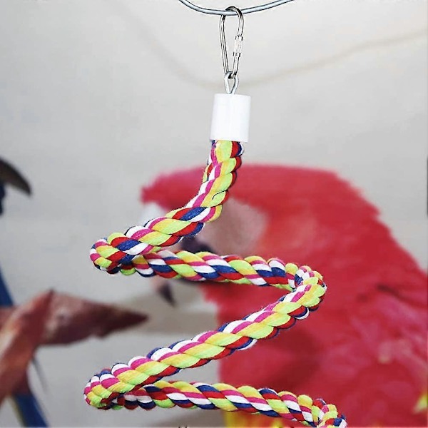 Replina Bungyjump-leksak för fåglar, papegojor, bomullsrep, stående pinne, bomullsrep, fristående pinne, hamster, chinchilla, ekorre