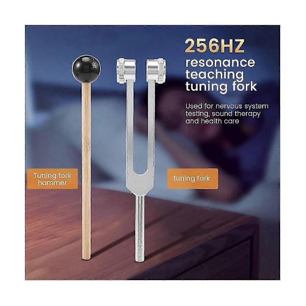 Stemmegaffel kompatibel med 528Hz med hammer kompatibel med helbredende chakraer, lydterapi, vedligeholdelse