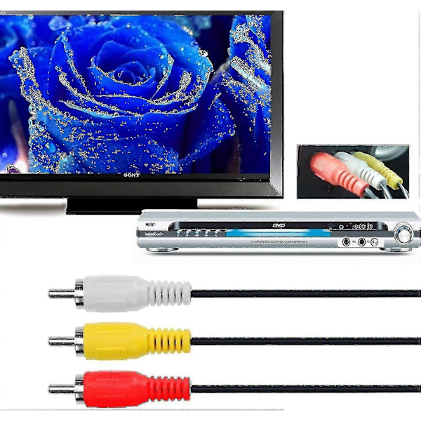 HDMI till RCA TV-kabel HDMI hane till 3 RCA hane AV-kabel Video Audio Komponentkonverterare Adapter 1080p Kabel för HDTV Svart 5ft/1.5m