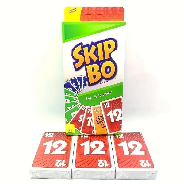 Skip-Bo kortspill for barn, voksne og familiekveld, reisespillsamling, for 2-6 spillere jump jump
