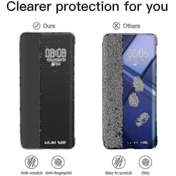 Äkta Läder Smart Flip Case Kompatibel Huawei P30 Pro - Fullt Skydd, Auto Sleep/Wake, Stötskydd