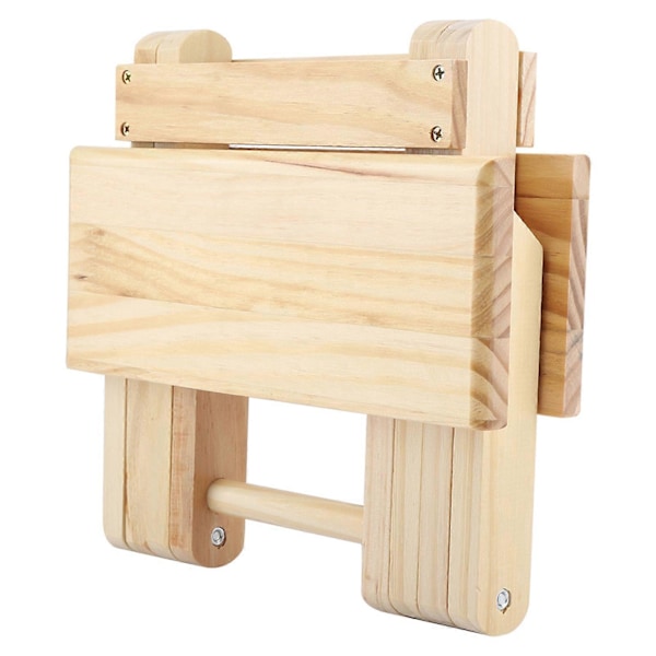 Fällbar liten fyrkantig bänk i massivt trä, lantlig stil, ergonomisk design, fint utförande