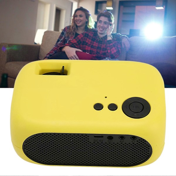 M24 Mini Bærbar Projektor Multifunksjonell 360 Graders Surroundlyd Hjemmekino Videoprojektor 100?240V Gul AU-Plugg
