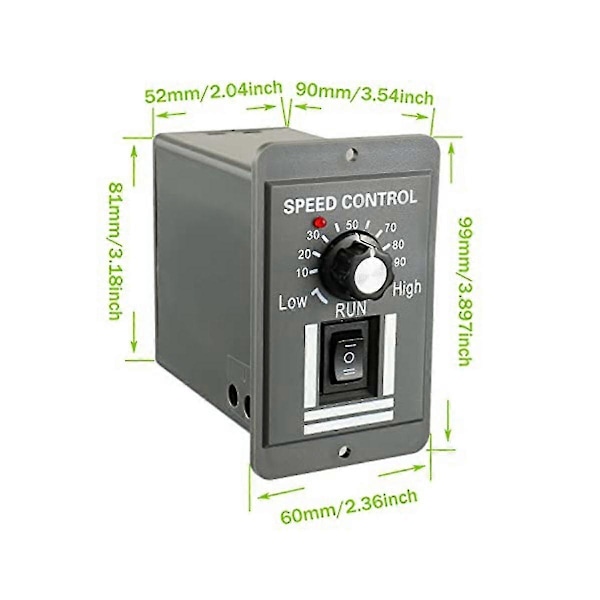 DC 12-60V Motorhastighedsregulator 20A Justerbar PWM-regulatorkontakt Frem/Tilbage Elektrisk Motorhastighedsregulator