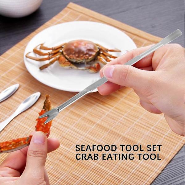 Seafoodverktygsset, Rostfritt Stål Krabba Benbrytare och Gafflar Nötknäppare Set Skaldjursskalare 12st
