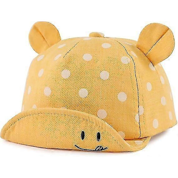 Bomullsbabylue for jente gutt barn solhatt justerbar lue vår sommer høst 6 til 24 måneder