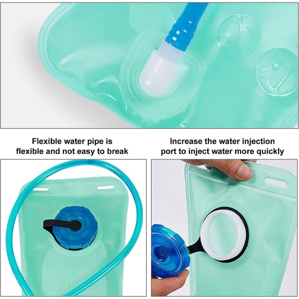 Sports Water Bubbles 2L vandblære med slangebideventil og vandpose rengøringssæt til campingklatring