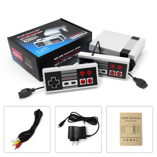 Klassisk Retro 4-Knap Arcade Mini Videospilkonsol med 620 Spil - Lukket Udgang (EU Stik)