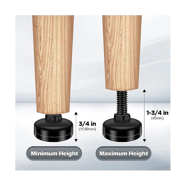 16 stk. Justerbare Møbelfod, Justerbare Benudlignere til Skabe Sofa Borde Stole R