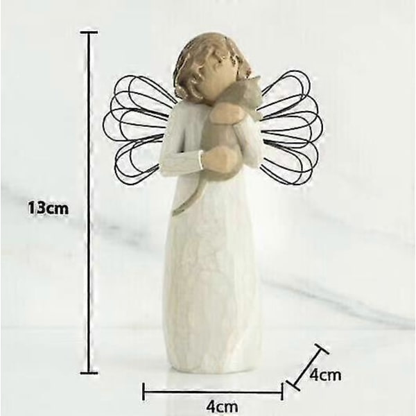 Willow Tree Vennskapsengel Ornament, Skulpturert Håndmalt Figur, Thanksgiving Valentinsdag Gaver 1 stk, Hvit