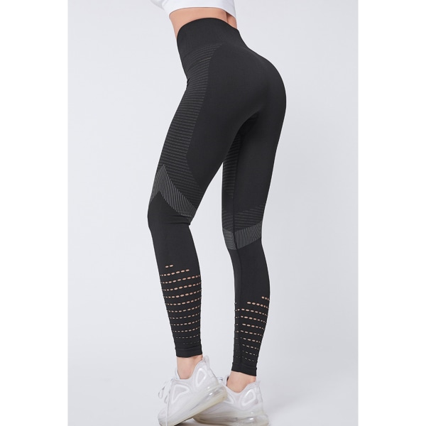 YO Dame Højtaljede Yoga Leggings Workout Yoga Bukser til Løb Cykling Hverdagsbrug Sort L