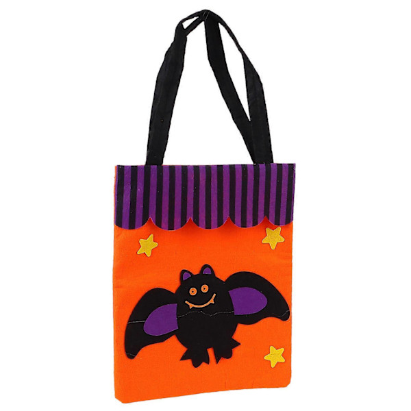 Halloween Tote Bag i Ikke-vævet stof Trick Or Treat Hjemmefest Dekoration Opbevaring Prop Håndtaske (Bat)