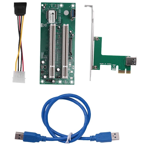 PCI Express til Dual PCI Adapterkort PCIe x1 til Router Tow 2 PCI Slot Riserkort 2,5 Gbps Support Windows Linux