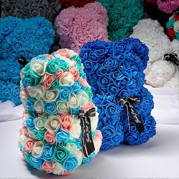 25cm Rosbjörn Kreativ Tanabata Jul Krambjörn Pe Simuleringsblomma Evig Rosbjörn