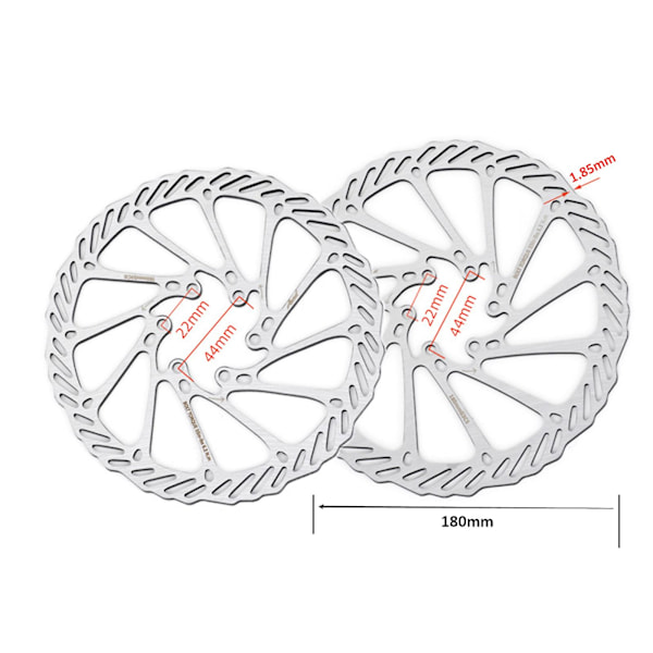 180mm G3 Bromsskiva Rotor med 12 Skruvar för MTB Cykel 2 Pack