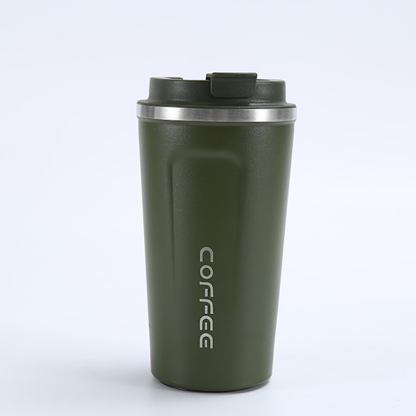 350 ml/500 ml isolerad resekopp i rostfritt stål, läckagesäker ångisolering, perfekt för kaffe och te Green 380ml