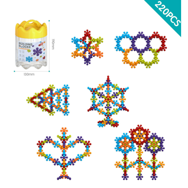 220 stk. Plommeblomst byggeklosser er egnet for 3-6 år gamle puslespill tidlig utdanning byggekloss leker 220PCS