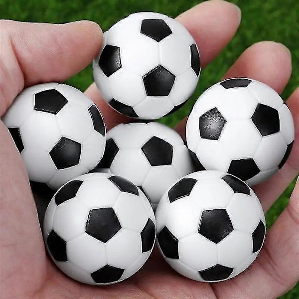 Hot 6 stk. 32 mm Sort Hvid Fodbold Til Underholdning Fleksibel Trænet Afslappet Børn Lille Fodbold Mini Bordfodboldbolde