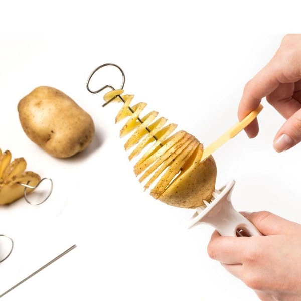 Spiral Potatis chips verktøy, gjør Spiraler av Potatis silver one size