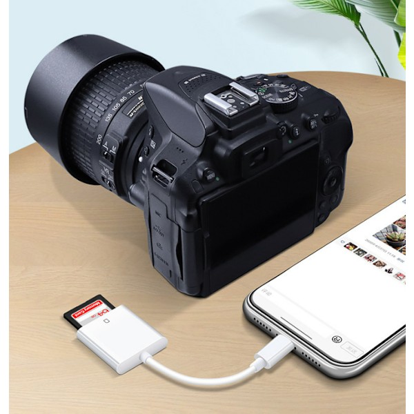 OTG-adapter SD-kort Micro multifunktionell kameraadapter konverteringskortläsare Dual port dual line
