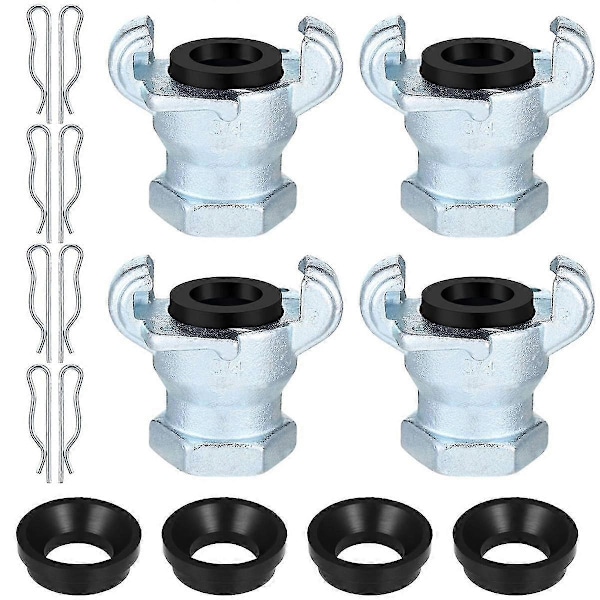 4 Set NPT Järn Luft Slang Koppling 2 Lug Universal Koppling Chicago Koppling för Hon- och Hanände (