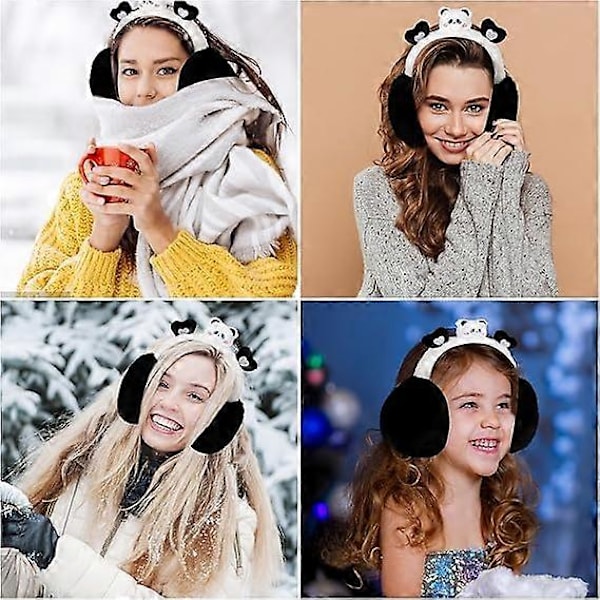 Ørevarmere til Mænd & Kvinder, Vintervarme Ørevarmere Bærbare Foldbare Ørevarmere Fleece Plys Ørevarmere Øredækker med Tegneserie Stil
