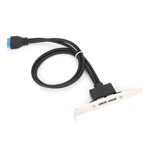 Dobbelt USB-afskærmningskabel Bundkort 19-polet til dobbelt port A-hun stik Udvidelsespanel bagpå Sort