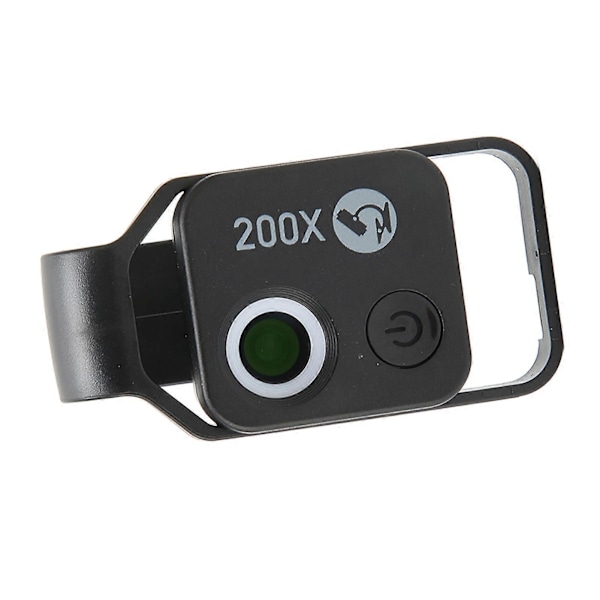 200X Telefon Mini Lomme Mikroskop med CPL Linse Universal Telefon Mikroskop Klip til iPhone til Android Sort