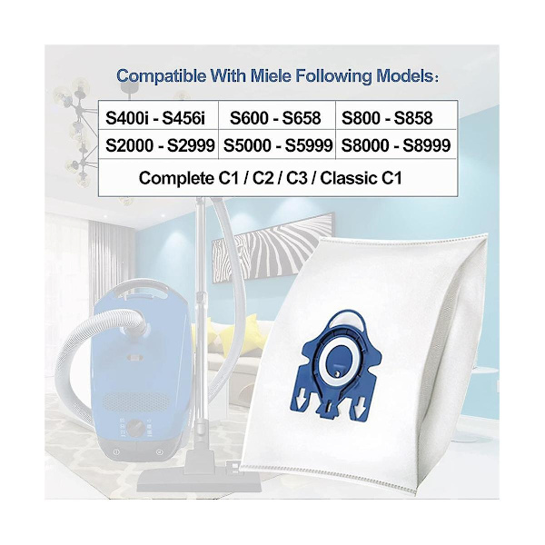 16 Dammsugarpåsar för AirClean Dammsugare, GN Classic C1 Complete C1, C2, C3, S400I S600 S2 S5