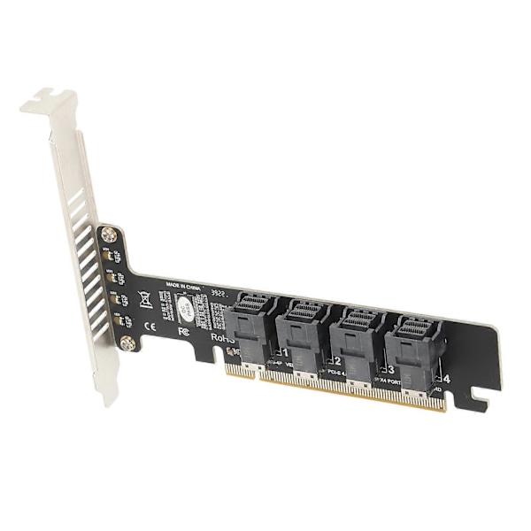 PCIE-U.2-sovitinkortti PCIE X16 - 4 porttia U.2 NVME SFF8643 SFF8639 PCIE-jakokortti LED-ilmaisimella