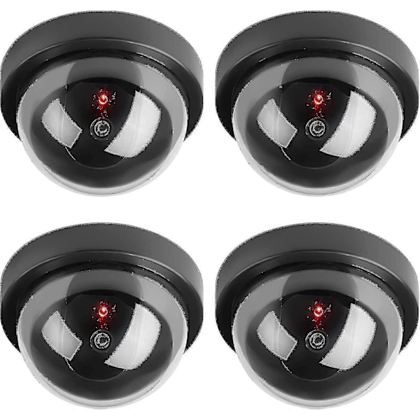 Dome Dummy Falsk Säkerhetskamera Simuleringsmonitor Med Blinkande LED-Ljus, Utomhus & Inomhus Användning För Hem & Företag, 4-pack