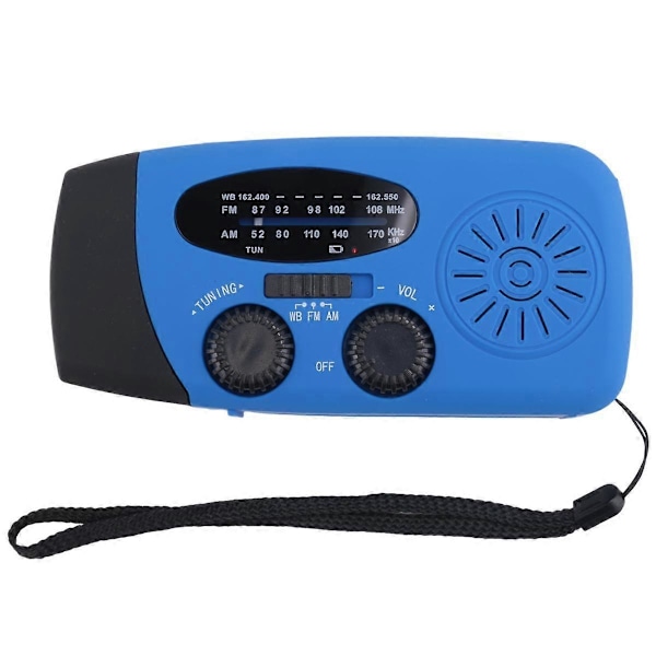 Solcellsdriven Handvevradio 2000mAh AM/FM/ Väderradio med LED-ficklampa USB-laddare Nödradio