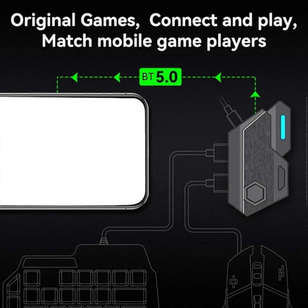 Spelkontroll för Mobil för Pubg Controller Speltangentbord Muskonverter Bluetooth för Ios Android Spel A